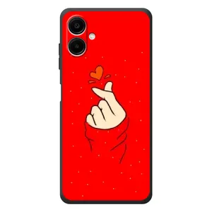 Чехлы (Знак сердечка) на Samsung Galaxy A08 (Сердце на красном)