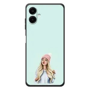 Силіконовый Чохол на Samsung Galaxy A08 з картинкой Модных девушек (В шапці)