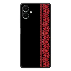 Силіконовый Чохол на Samsung Galaxy A08 з картинкой Вишиванки (Вишиванка на чорному)