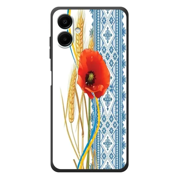 Чехол с рисунком «Вышиванка с цветком» для Samsung Galaxy A08