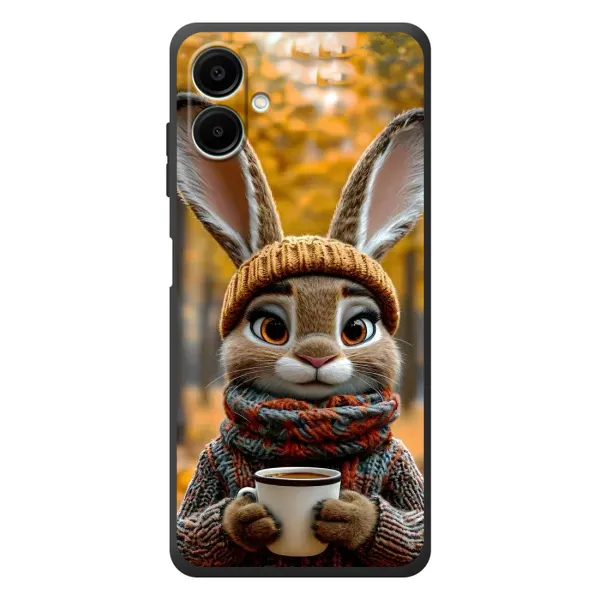 Чехол с рисунком «Зайчик с кофе» для Samsung Galaxy A08 Чехол с рисунком «Зайчик с кофе» для Samsung Galaxy A08