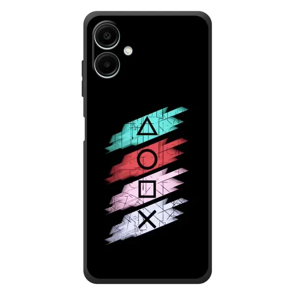 Чехол с рисунком «Значки Sony» для Samsung Galaxy A08 Чехол с рисунком «Значки Sony» для Samsung Galaxy A08