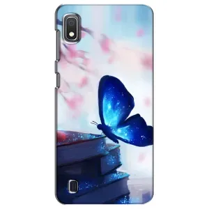 Силиконовый бампер с картинкой животных для Samsung Galaxy A10 2019 (A105F) (Бабочка синяя)