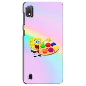 Силиконовый чехол Спанч Боб на Самсунг Галакси А10 2019 (Бургеры)