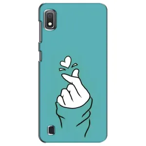 Чехлы (Знак сердечка) на Samsung Galaxy A10 2019 (A105F) (Сердечко на бирюзовом)