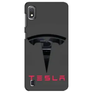 Силиконовый бампер с картинкой машины на Samsung Galaxy A10 2019 (A105F) (Logo TESLA)