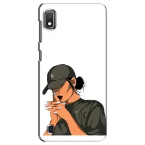 Силиконовый Чехол на Samsung Galaxy A10 2019 (A105F) с картинкой Стильных Девушек (В зеленом)