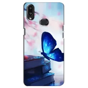 Силиконовый бампер с картинкой животных для Samsung Galaxy A10s (A107) (Бабочка синяя)