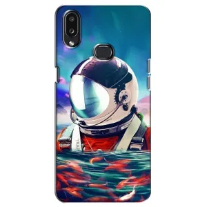 Силіконовый Чохол з принтом "Космонавти" на Samsung Galaxy A10s (A107) (Космонавт у воді)