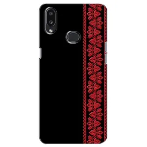 Силиконовый Чехол на Samsung Galaxy A10s (A107) (Красная Вышиванка)