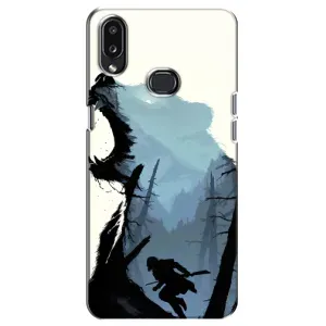 Силиконовый бампер с картинкой животных для Samsung Galaxy A10s (A107) (Медведь и лес)