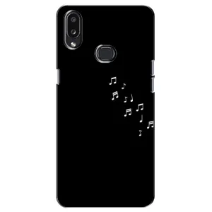 Чехол с картинками на черном фоне для Samsung Galaxy A10s (A107) (Ноты)