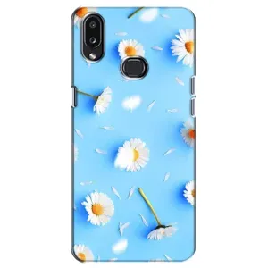 Чехол с Цветами для Samsung Galaxy A10s (A107) (ромашки на голубом)