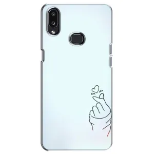 Чехлы (Знак сердечка) на Samsung Galaxy A10s (A107) (Сердце на голубом)