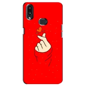 Чехлы (Знак сердечка) на Samsung Galaxy A10s (A107) (Сердце на красном)