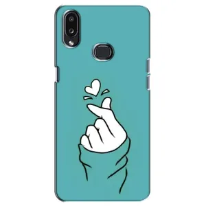 Чехлы (Знак сердечка) на Samsung Galaxy A10s (A107) (Сердечко на бирюзовом)