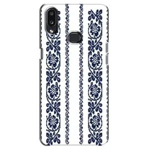 Силиконовый Чехол на Samsung Galaxy A10s (A107) с картинкой Вышиванки (Синяя вышиванка)