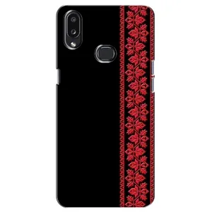Силиконовый Чехол на Samsung Galaxy A10s (A107) с картинкой Вышиванки (Вышиванка на черном)