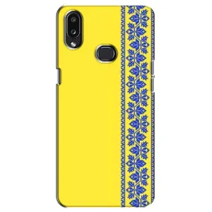 Силиконовый Чехол на Samsung Galaxy A10s (A107) (Вышиванка на желтом)