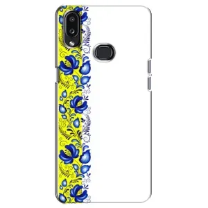 Силиконовый Чехол на Samsung Galaxy A10s (A107) с картинкой Вышиванки (Желто-синяя вышиванка)
