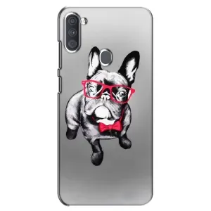Чехол (ТПУ) Милые собачки для Samsung Galaxy A11 (A115) (Бульдог в очках)