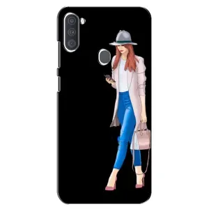Чехол с картинкой Модные Девчонки Samsung Galaxy A11 (A115) (Девушка со смартфоном)