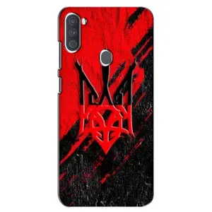 Чехлы УПА (Красно-Чёрный) на Samsung Galaxy A11 (A115) (Герб в цвете УПА)
