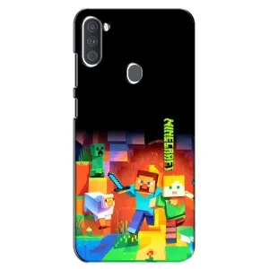 Чехлы для Samsung Galaxy A11 (A115) (Персонажи Майн Крафт) (Герой Майнкрафт)