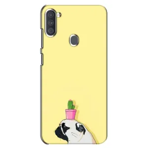 Бампер для Samsung Galaxy A11 (A115) с картинкой "Песики" (Кактус на голове)