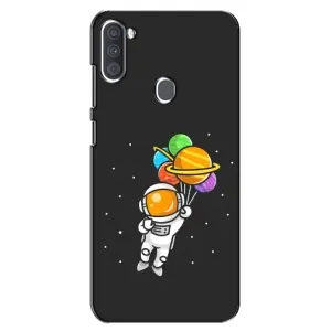 Силиконовый Чехол с принтом "Космонавты" на Samsung Galaxy A11 (A115) (Космонавт с шариками)