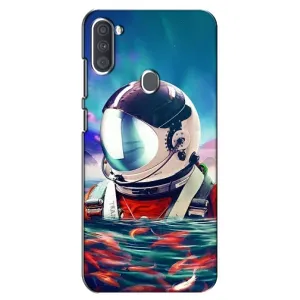 Силиконовый Чехол с принтом "Космонавты" на Samsung Galaxy A11 (A115) (Космонавт в воде)