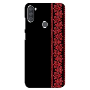 Силиконовый Чехол на Samsung Galaxy A11 (A115) (Красная Вышиванка)