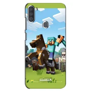 Чехлы для Samsung Galaxy A11 (A115) (Персонажи Майн Крафт) (На коне)