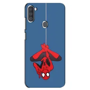 Чехол Супергерой Человека Паука на Samsung Galaxy A11 (A115) (На паутине)