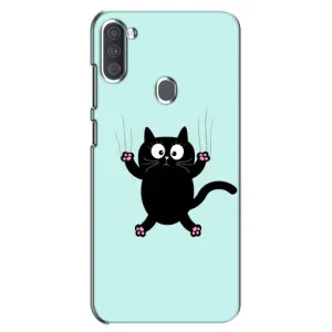 Силиконовый чехол с котиком для Samsung Galaxy A11 (A115) (Падающий кот)