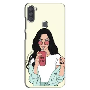 Силиконовый Чехол на Samsung Galaxy A11 (A115) с картинкой Стильных Девушек (С напитком)