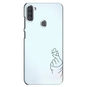Чехлы (Знак сердечка) на Samsung Galaxy A11 (A115) (Сердце на голубом)