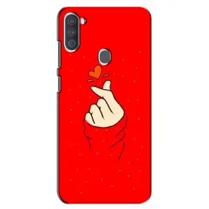 Чехлы (Знак сердечка) на Samsung Galaxy A11 (A115) (Сердце на красном)