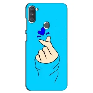 Чехлы (Знак сердечка) на Samsung Galaxy A11 (A115) (Сердце на синем)
