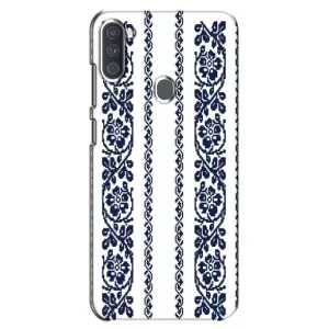 Силиконовый Чехол на Samsung Galaxy A11 (A115) с картинкой Вышиванки (Синяя вышиванка)