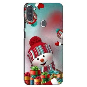 Чехлы на Новый Год Samsung Galaxy A11 (A115) (Снеговик в шапке)