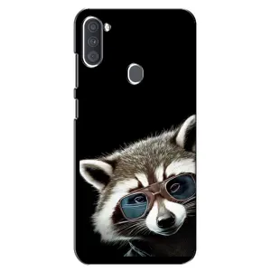 Силиконовый Чехол с Енотами на Samsung Galaxy A11 (A115) (Стильный Енот)