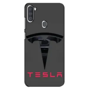 Силіконовий бампер з картинкою машини на Samsung Galaxy A11 (A115) (Logo TESLA)