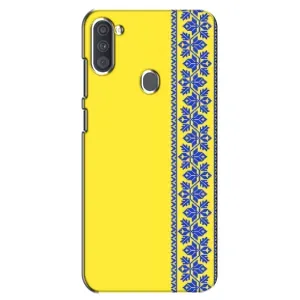 Силиконовый Чехол на Samsung Galaxy A11 (A115) (Вышиванка на желтом)
