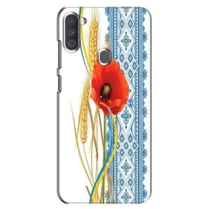 Силиконовый Чехол на Samsung Galaxy A11 (A115) с картинкой Вышиванки (Вышиванка с цветком)