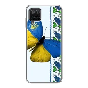Чехол с Украинской символикой на Самсунг Галакси А12 (Бабочка)