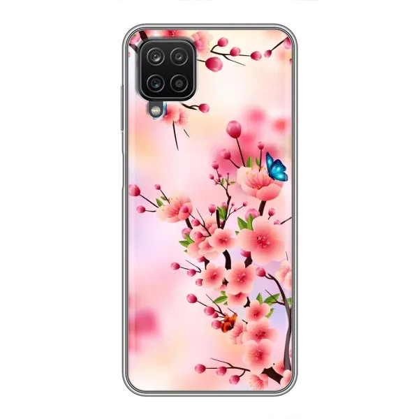 Чехол с рисунком «Бабочки на сакуре» для Samsung Galaxy A12 Чехол с рисунком «Бабочки на сакуре» для Samsung Galaxy A12