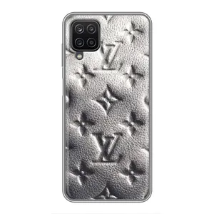 Текстурный Чехол Louis Vuitton для Самсунг Галакси А12 (Бежевый ЛВ)