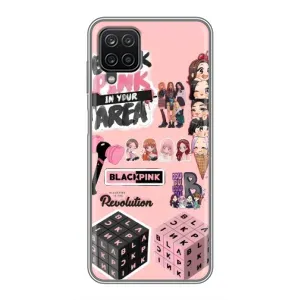 Чехлы с картинкой для Samsung Galaxy A12 (BLACK PINK коллаж)