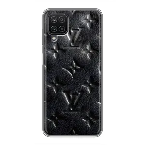 Текстурный Чехол Louis Vuitton для Самсунг Галакси А12 (Черный ЛВ)